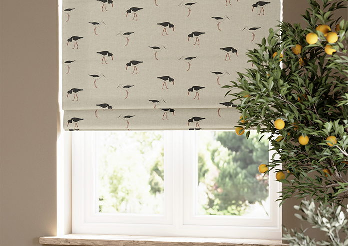 Emily Bond Oyster Catcher, Charcoal - Twist&Fit Roman Blind - Image 5